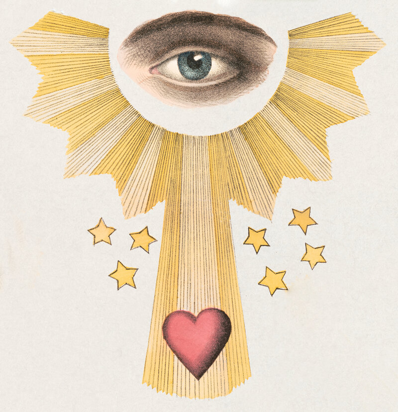 The Eye of Providence, an eye enclosed within a triangle, often associated with Freemasonry and Enlightenment-era secret societies